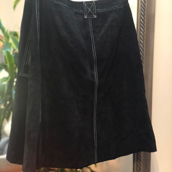 Vintage genuine suede a line midi skirt - Picture 4 of 7